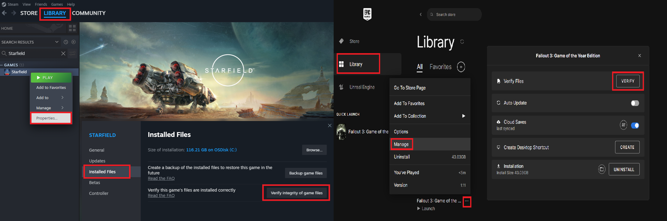 Verificación de archivos de un juego